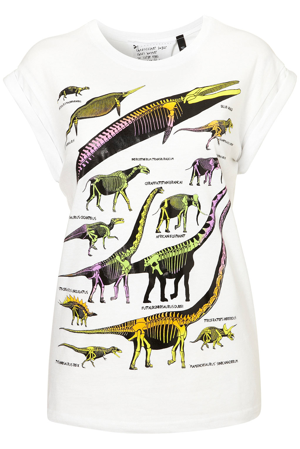 Lyst  Topshop Fluro Dino Tee By Tee and Cake in White
