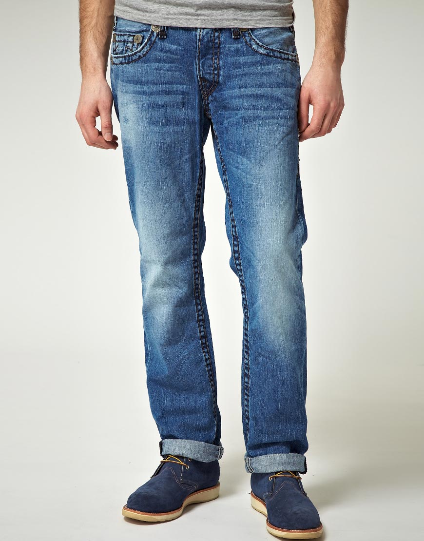 True Religion Straight Logan Super T Jeans in Blue for Men | Lyst