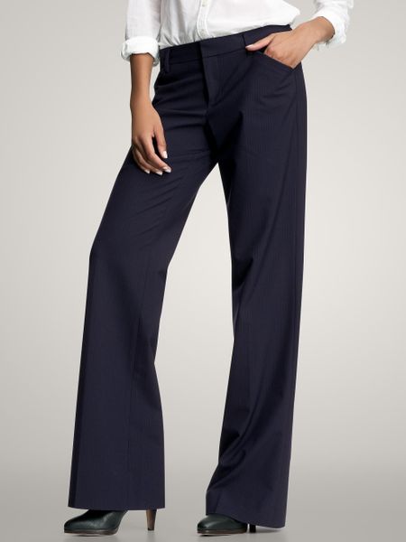 Gap Perfect Trouser Pinstripe Pants in Blue (navy pinstripe) | Lyst