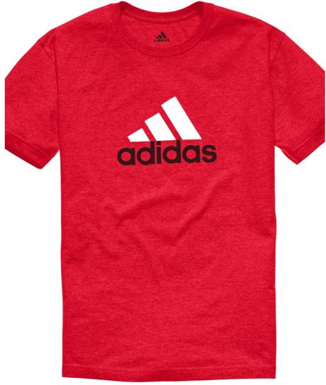 Adidas Logo Tee in Red for Men (university red/white) | Lyst
