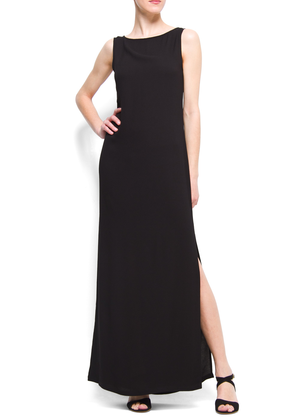 Lyst Mango Straight Cut Long Dress In Black 