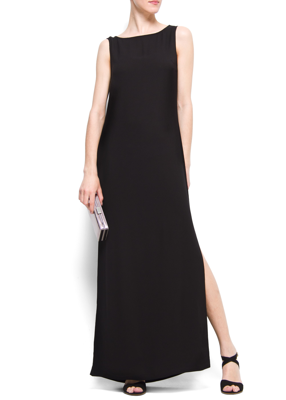 Lyst - Mango Straight Cut Long Dress in Black