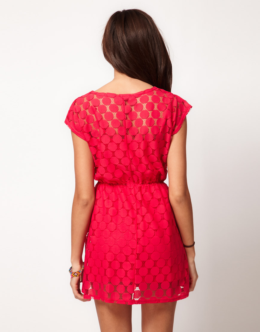 River island River Island Chelsea Girl Circle Crochet Dress in Red Lyst