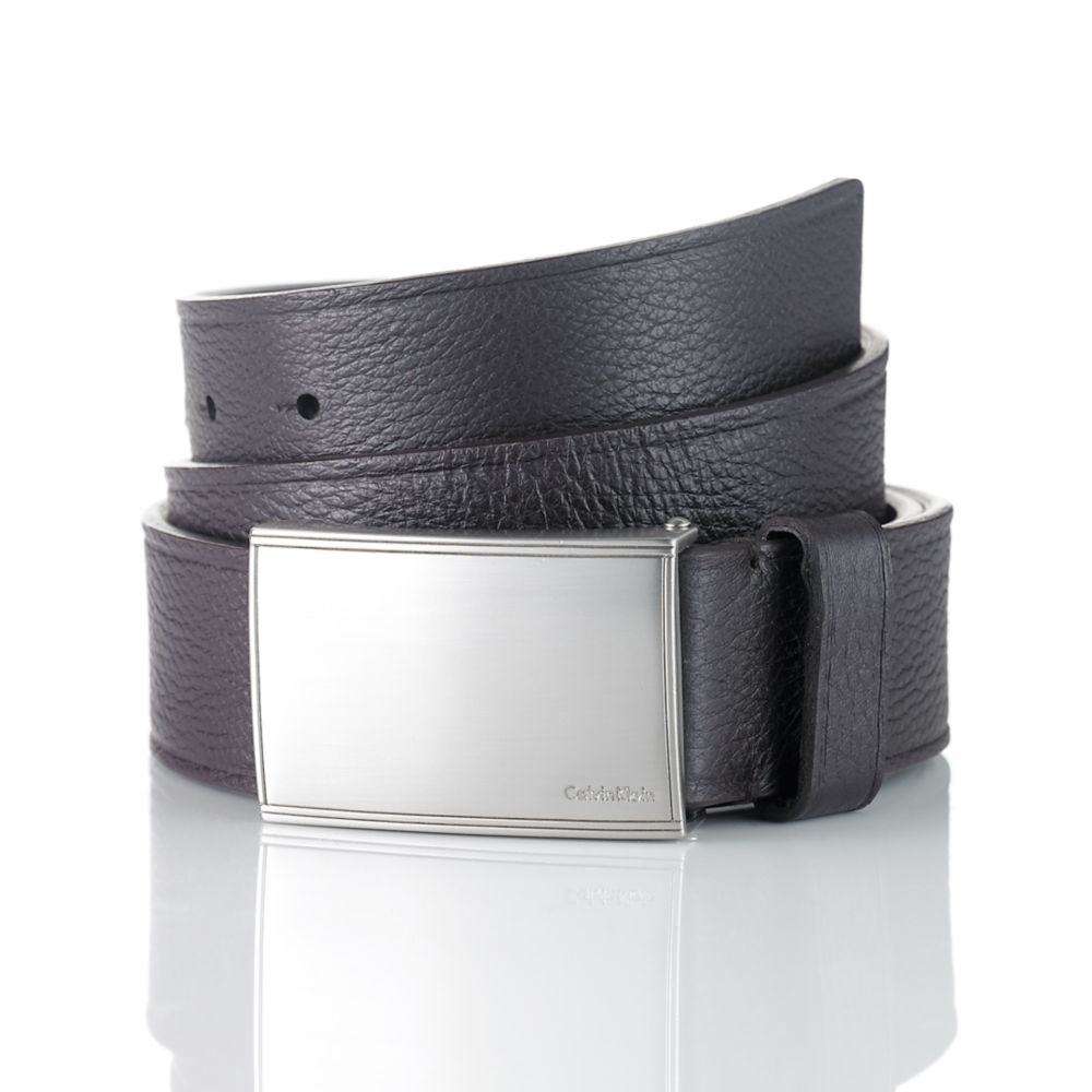 Lyst Calvin Klein Plaque Dress Belt in Brown for Men