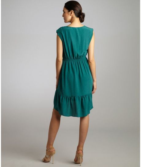 Geren ford silk cascade ruffle dress #5