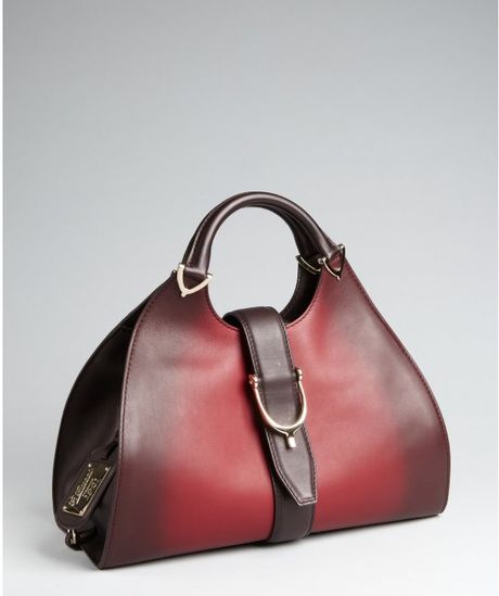 Gucci Cherry Ombre Leather Stirrup Top Handle Bag in Red (cherry) | Lyst