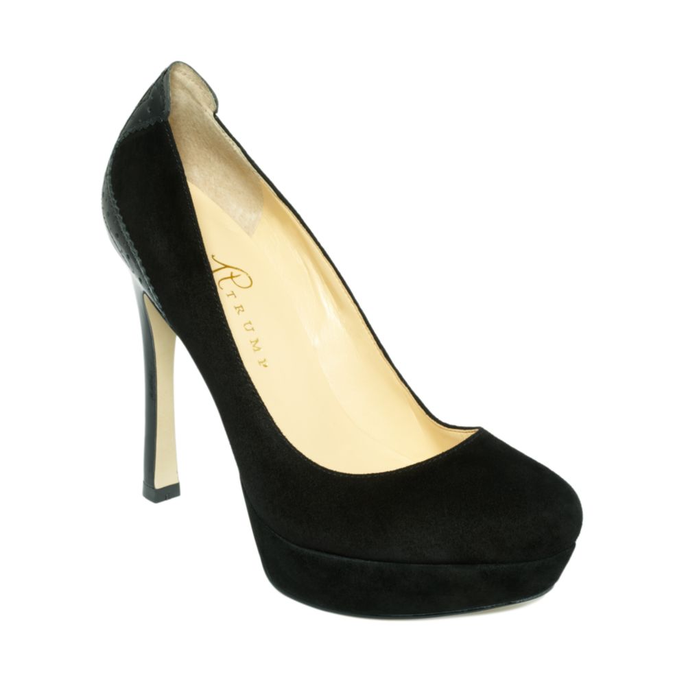 Ivanka Trump Tesi Platform Pumps in Black (black suede/black) | Lyst