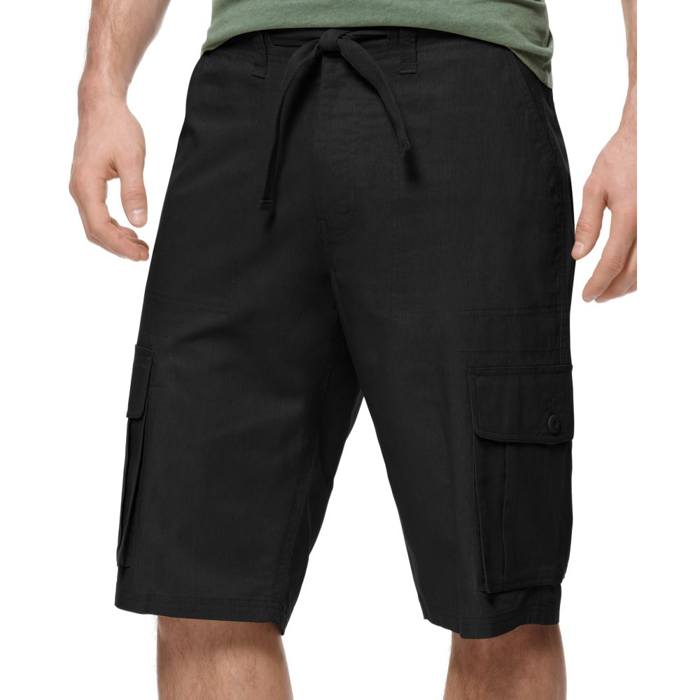 Sean John Linen Cargo Shorts in Black for Men (pm black) | Lyst