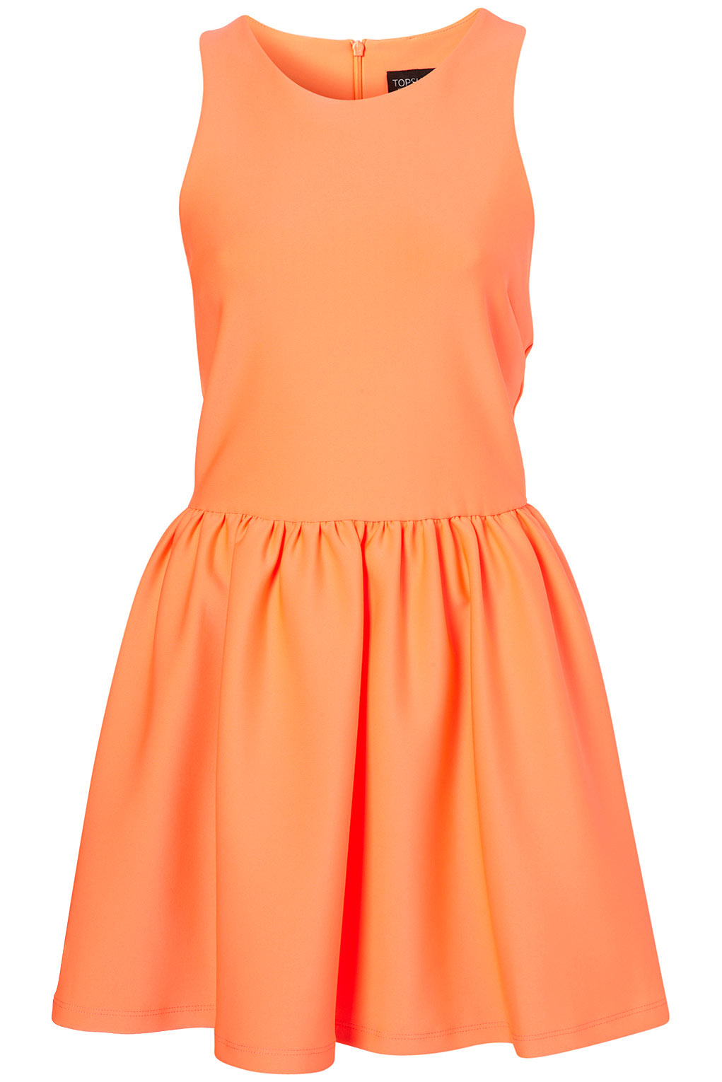 Lyst - Topshop Scuba Skater Dress in Orange