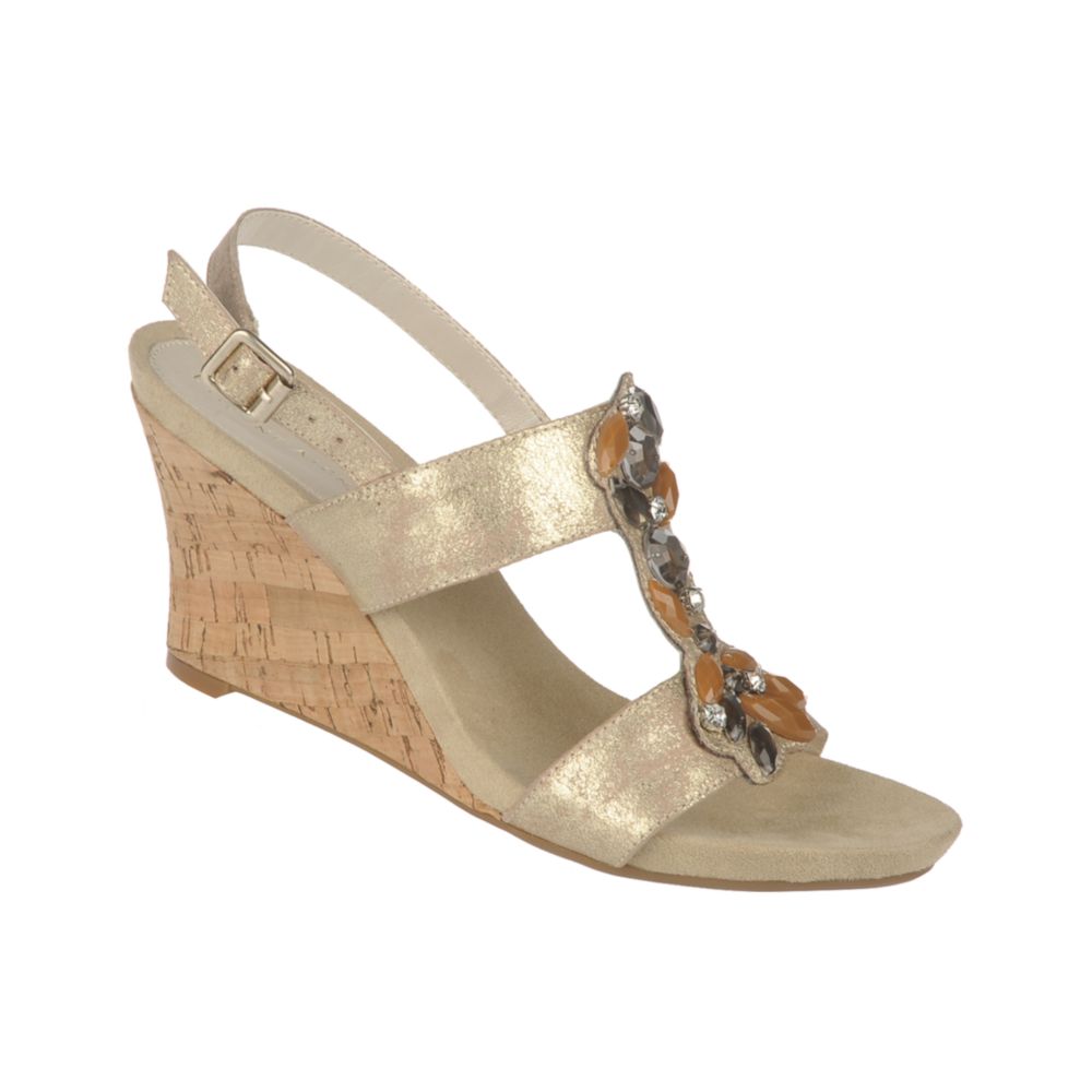 Etienne Aigner Wolf Wedge Sandals in Silver (platinum) | Lyst