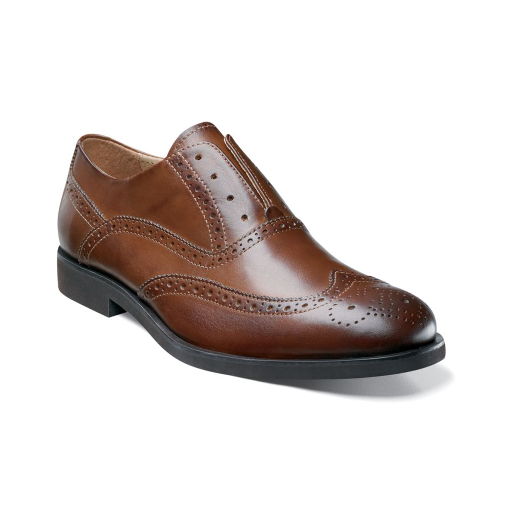 Florsheim No String Wing Tip Slip On Shoes in Brown for Men (brown ...