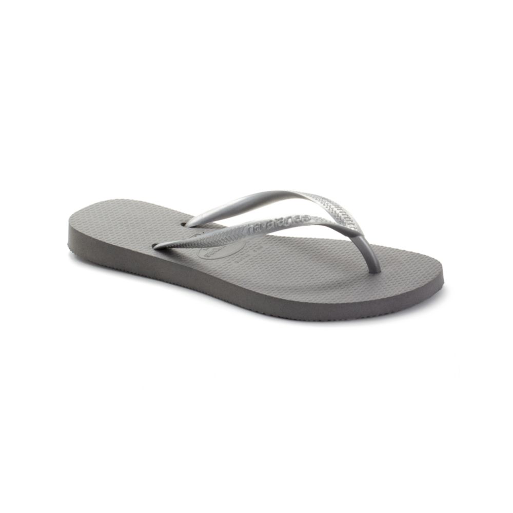 Havaianas Slim Flip Flops in Gray (grey/silver) | Lyst