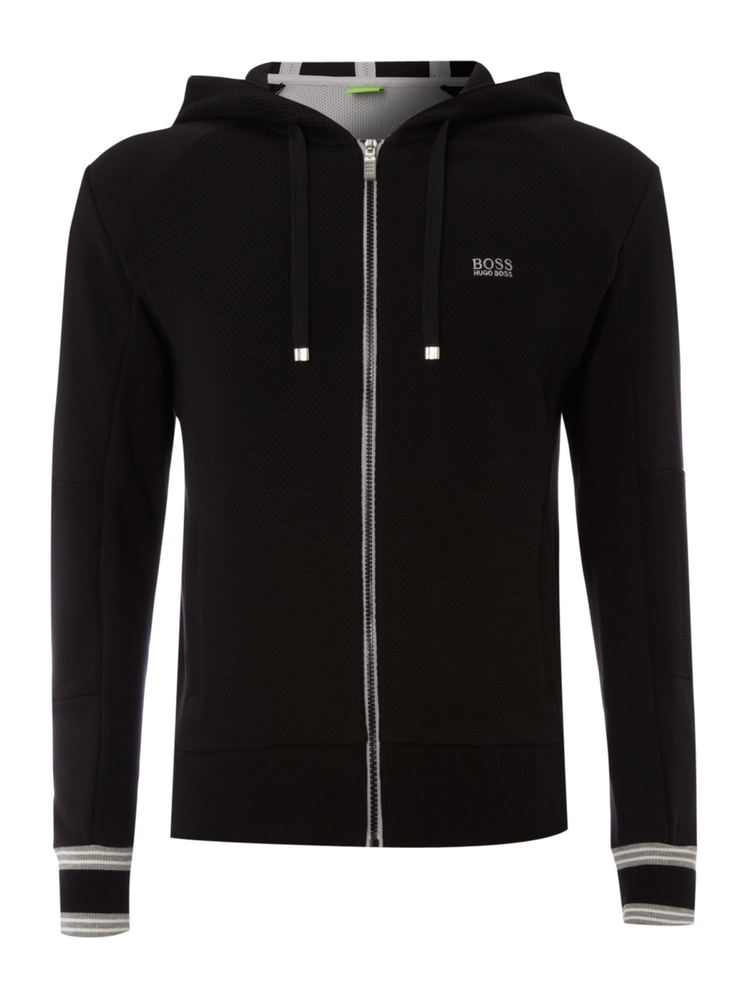 Hugo Boss Hooded Sweat Top in Black for Men | Lyst