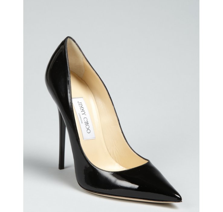 Lyst - Jimmy Choo Nude Patent Leather Anouk Pointed Toe 