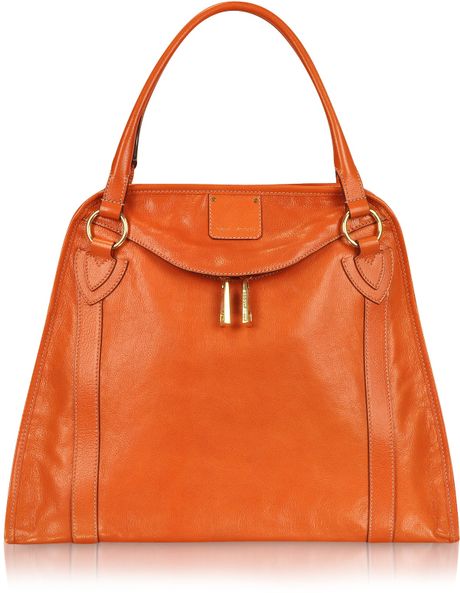 Marc Jacobs Wellington Orange Leather Satchel Bag in Orange | Lyst