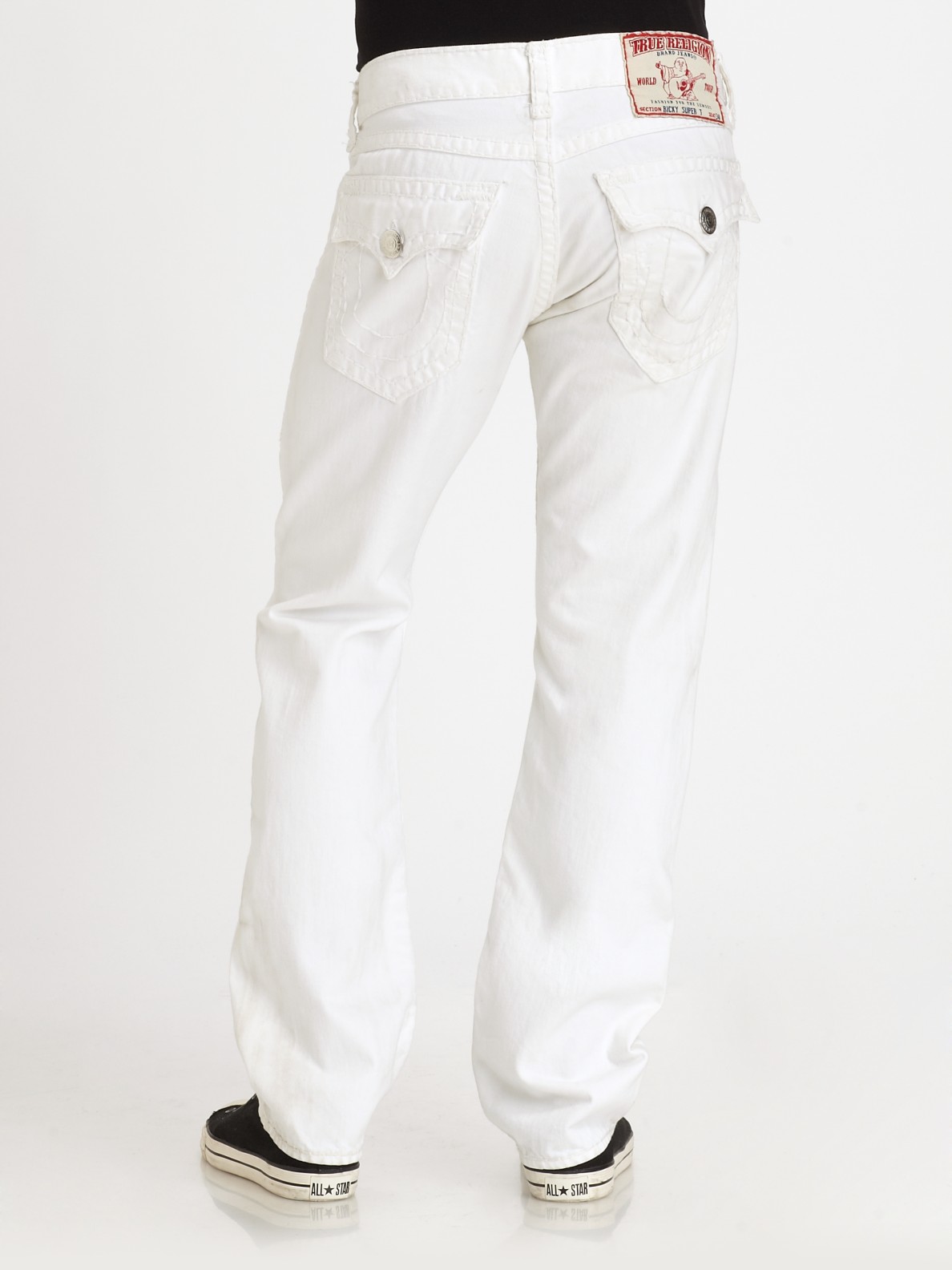 Lyst - True Religion Ricky Straight leg Jeans in White for Men