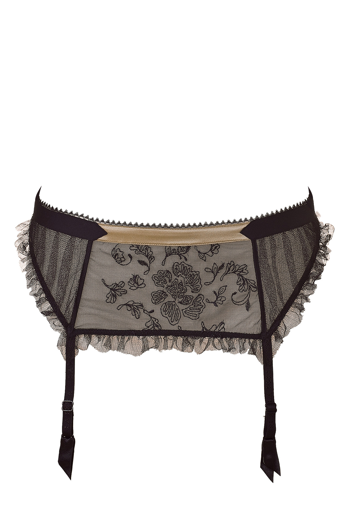 Lyst La perla Black Lace Garter Belt Via Delle Rose in Black