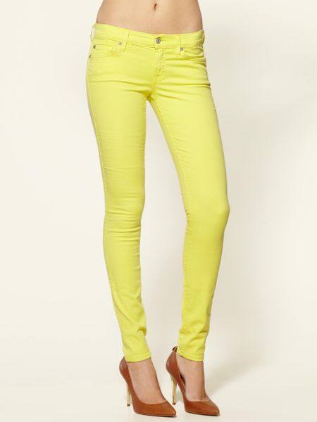 7 For All Mankind The Skinny Jeans in Yellow (neon yellow) | Lyst