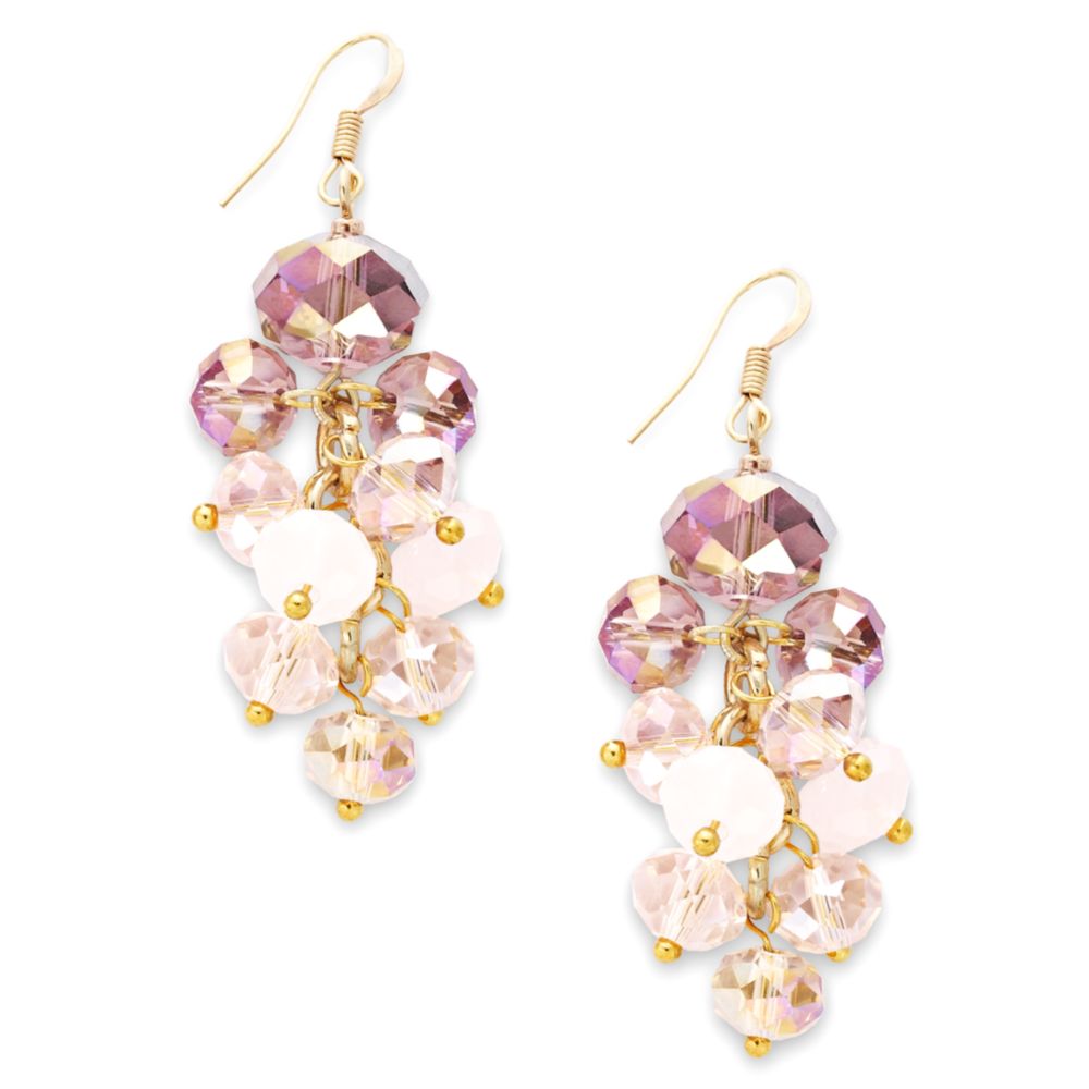 Lyst Hue Pink Glass Bead Cluster Earrings in Pink