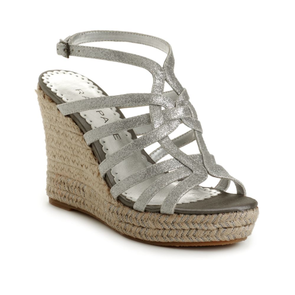 Rampage Benson Wedge Sandals in Silver (silver sparkle) | Lyst