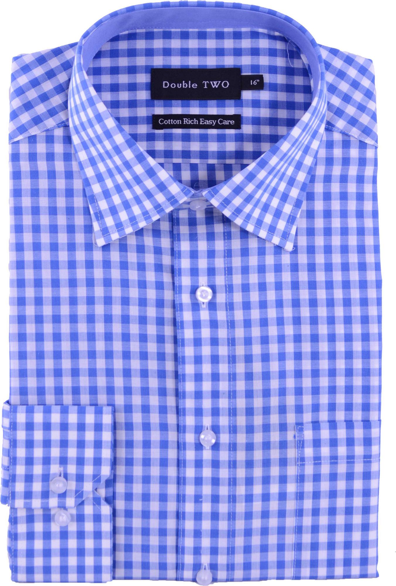 Double Two Double Two Formal Check Shirt in Blue for Men | Lyst