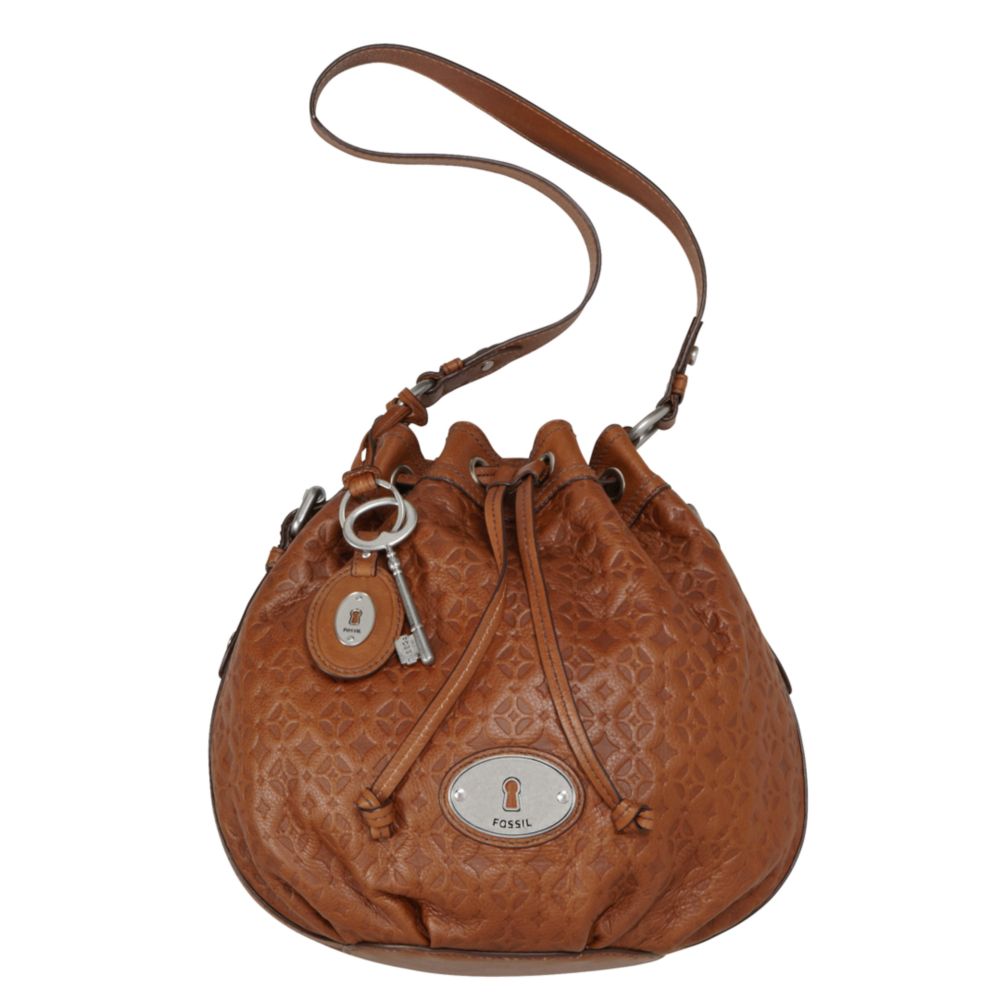 fossil maddox embossed drawstring in brown lyst fossil maddox embossed drawstring in brown lyst