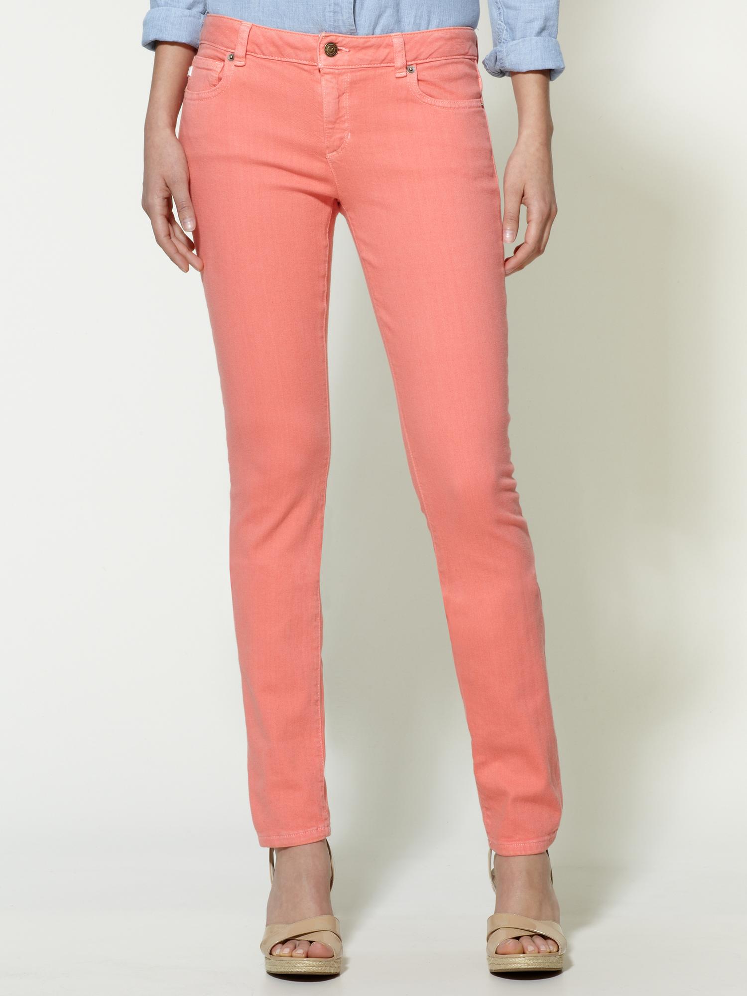 Michael Michael Kors Colored Skinny Jean in Pink (peach) | Lyst