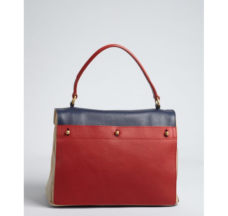 Saint laurent Poppy and Baltic Blue Leather Travel Muse 2 ...  