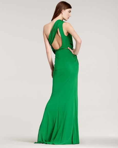 Elie Saab Draped One-shoulder Gown in Green (grass) | Lyst