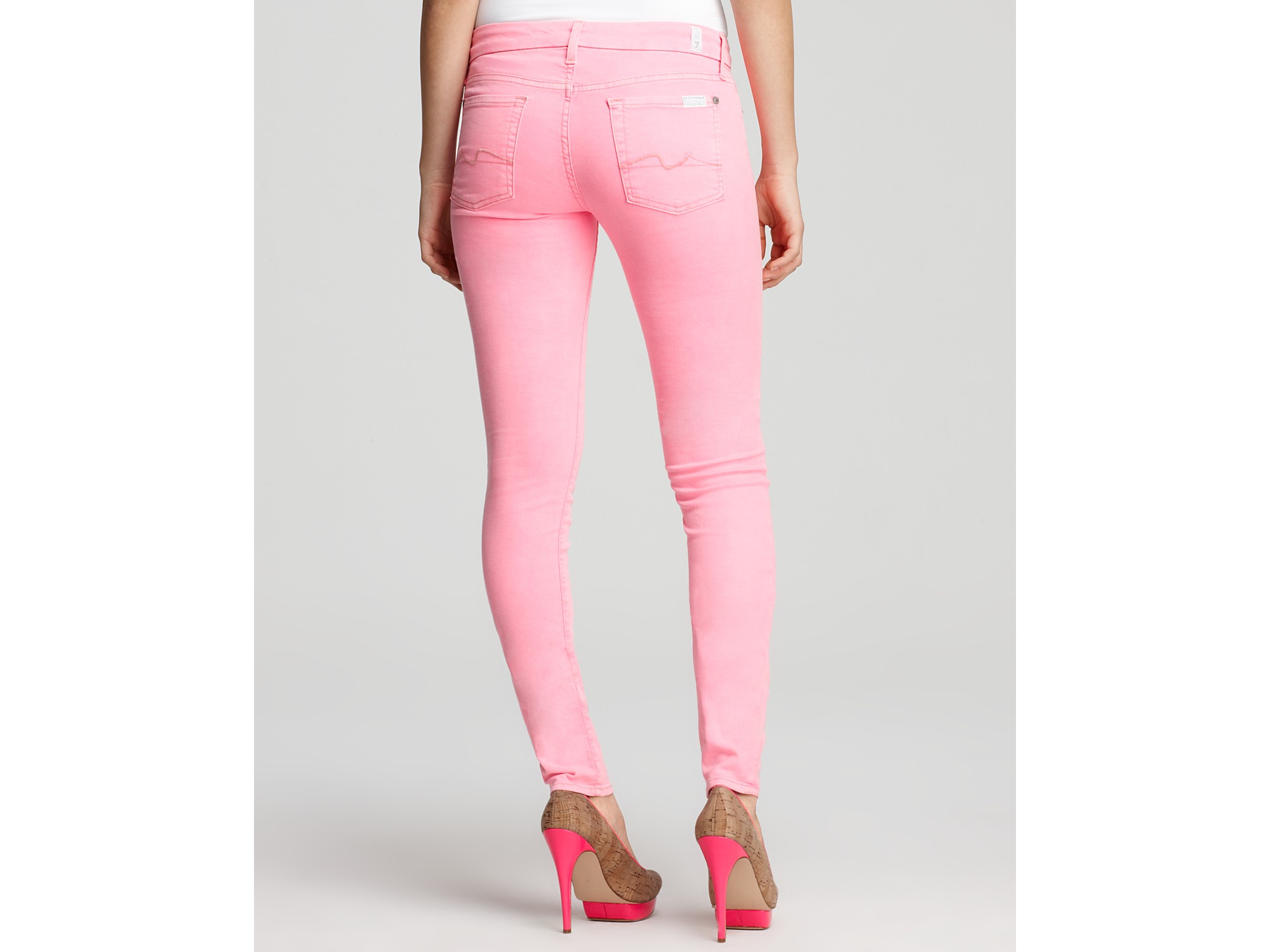 2019 year style- Pink Neon skinny jeans 2019 year for women- Pink Neon skinny jeans