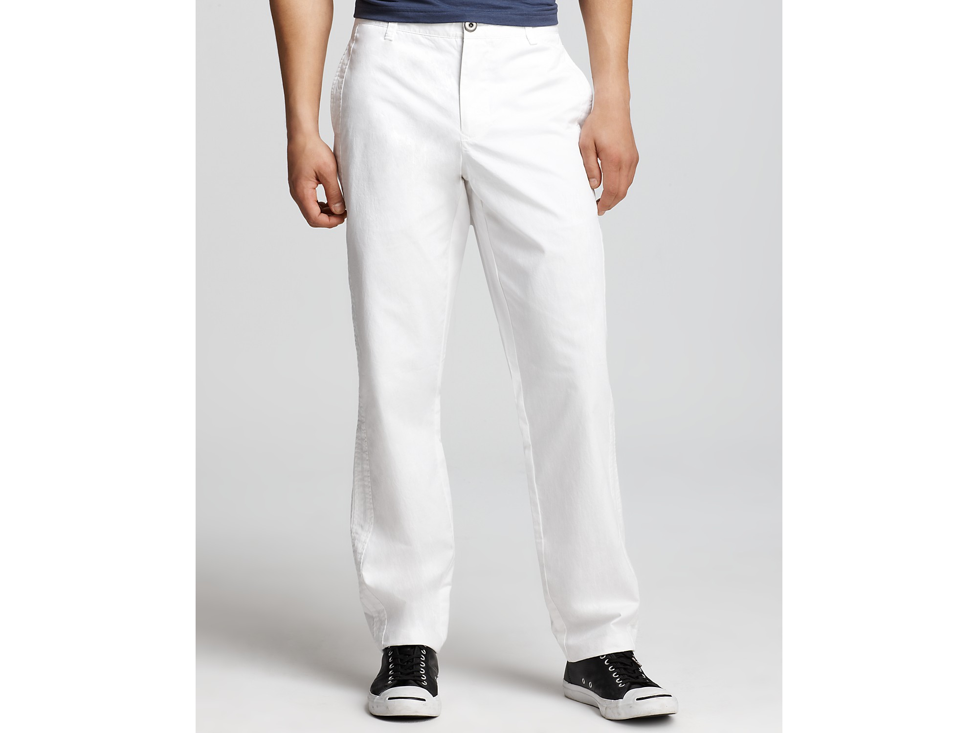 Elie Tahari Max Garment Dyed Cotton Pants in White for Men | Lyst