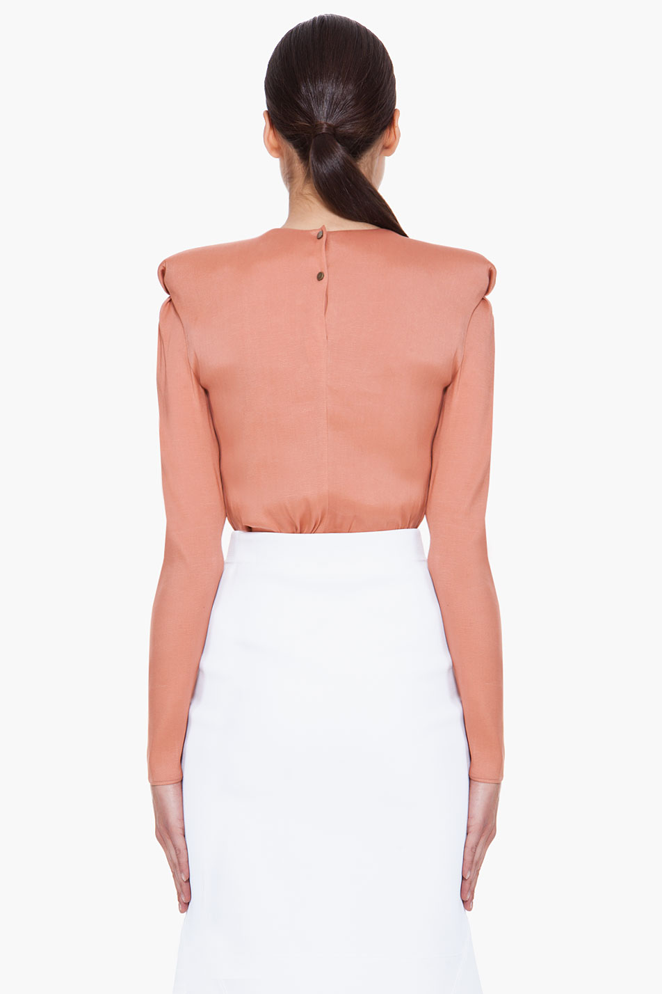 Lanvin Salmon Shoulder Pad Blouse in Pink Lyst