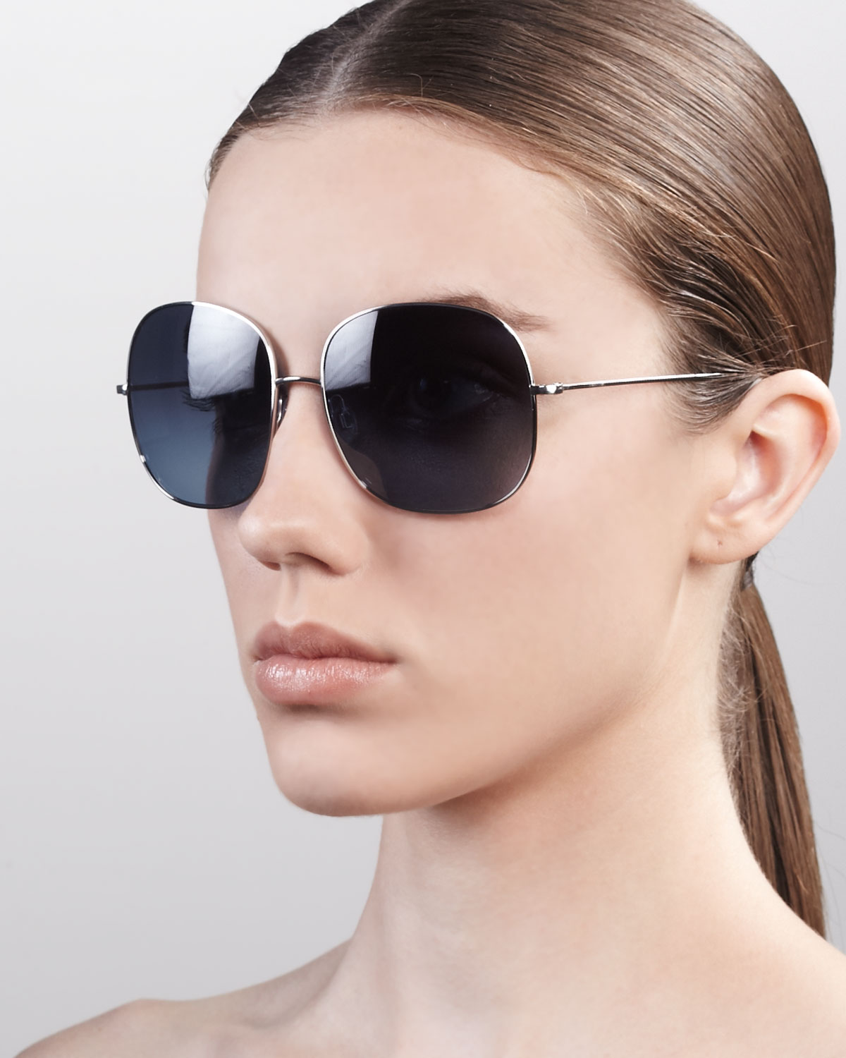 Lyst - Oliver Peoples Daisy Oversize Feminine Sunglasses Silver in Metallic