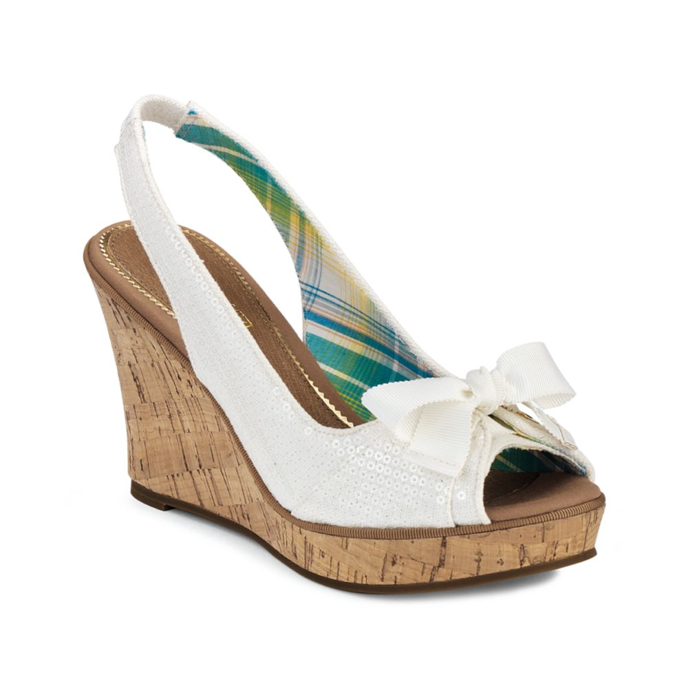 Sperry top-sider Southsea Platform Wedge Sandals in White | Lyst