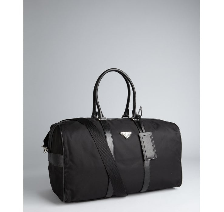 Prada Black Nylon Gabardine Convertible Travel Bag in Black for ...  