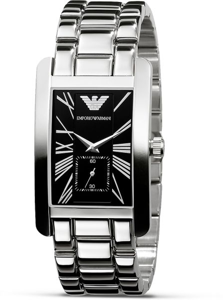 Emporio Armani Mens Rectangle Bracelet Watch 32 Mm in Silver for Men | Lyst