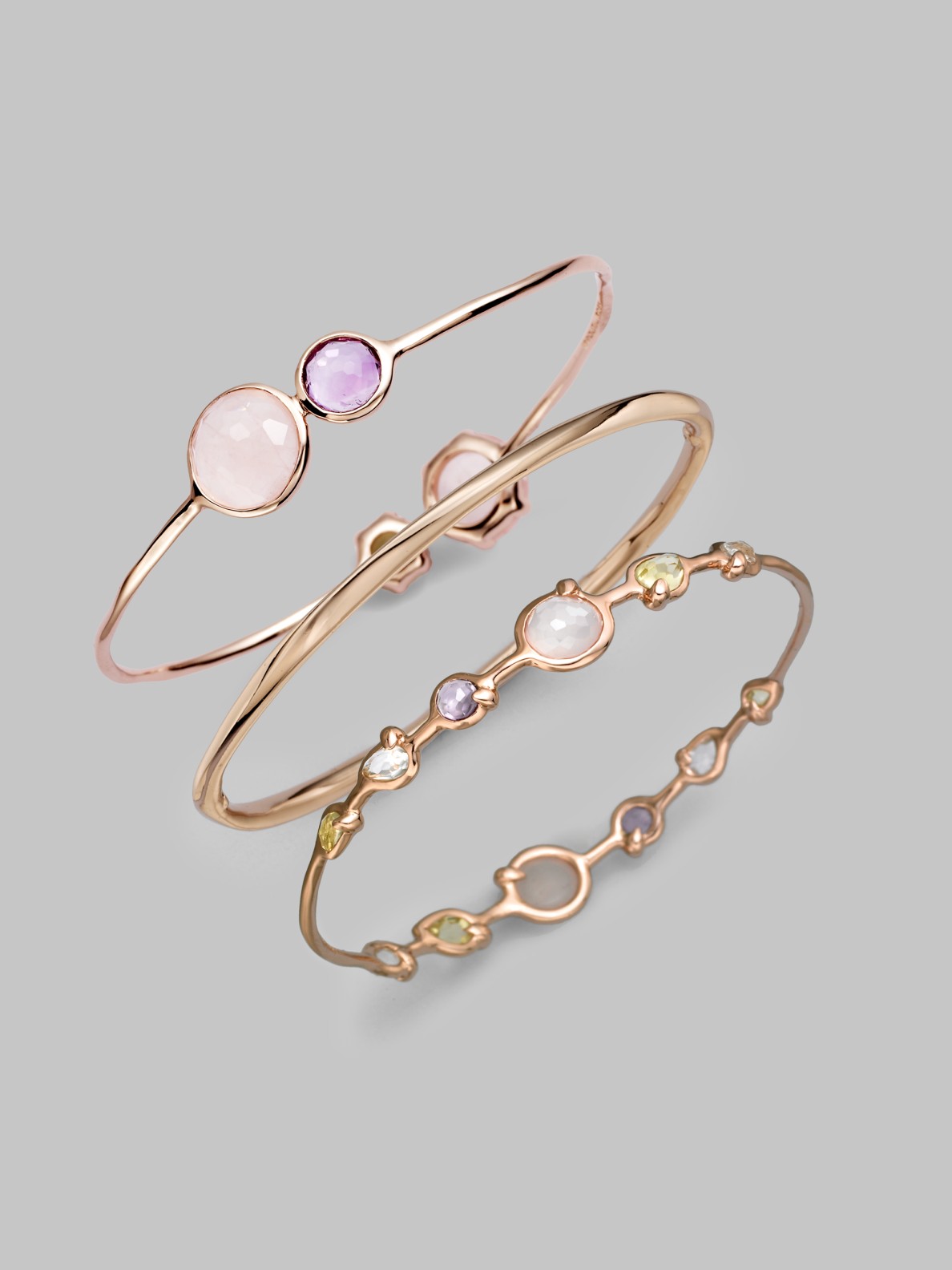 Lyst Ippolita 18k Gold Sterling Silver Station Bangle Bracelet Gallery