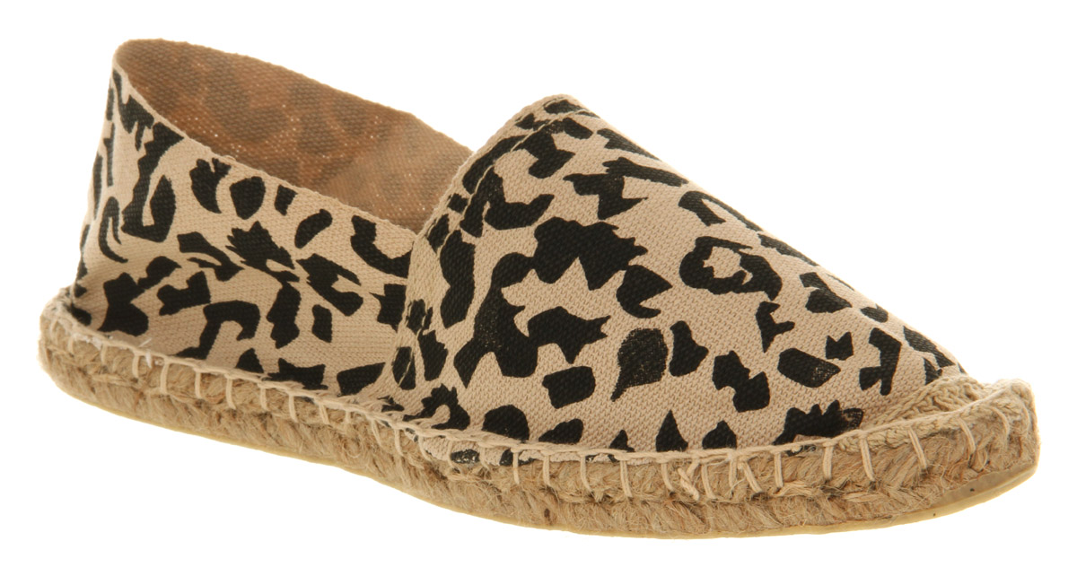 Lyst Office Aqua Flat Espadrille Leopard Canvas in Brown