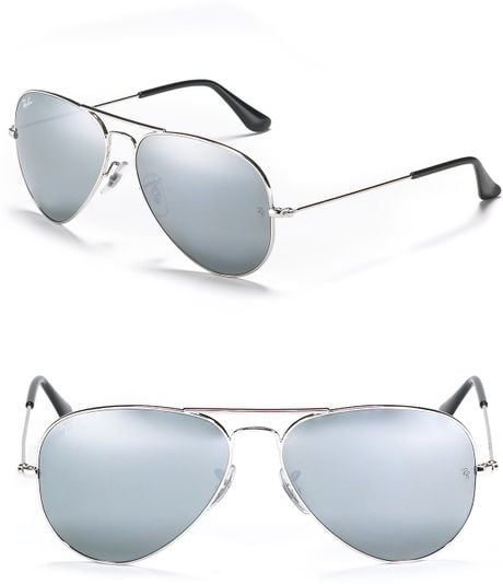 Ray-ban Aviator Sunglasses With Mirrored Lenses in Silver for Men | Lyst