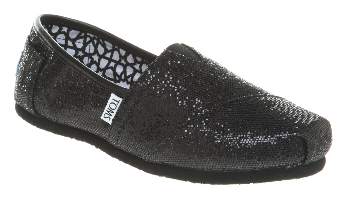 sparkly black toms