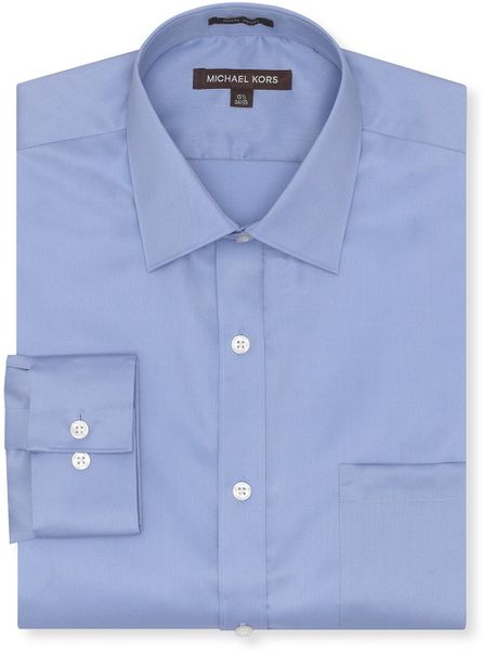 Michael Kors Basic Noniron Barrel Cuff Dress Shirt in Blue for Men | Lyst
