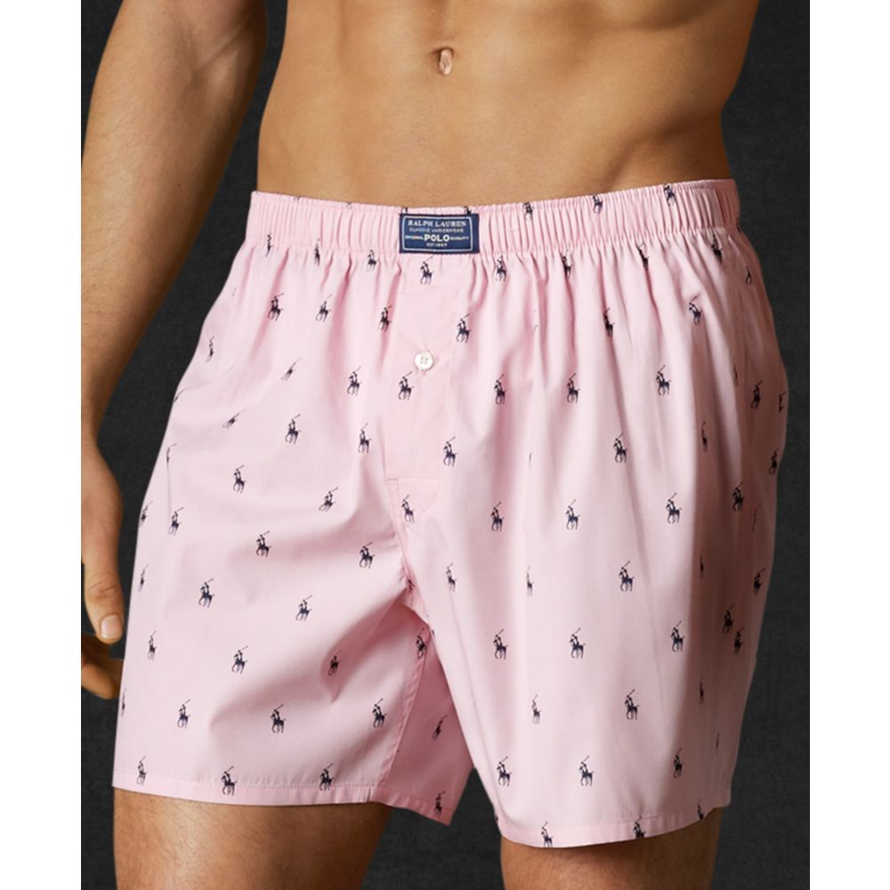 Lyst - Ralph Lauren Polo Player Woven Boxer in Pink for Men