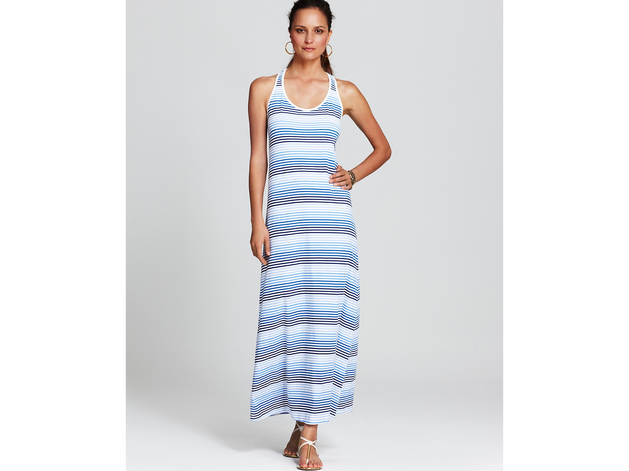 Tommy Bahama Striped Racer Back Maxi Dress in Blue (marina) | Lyst
