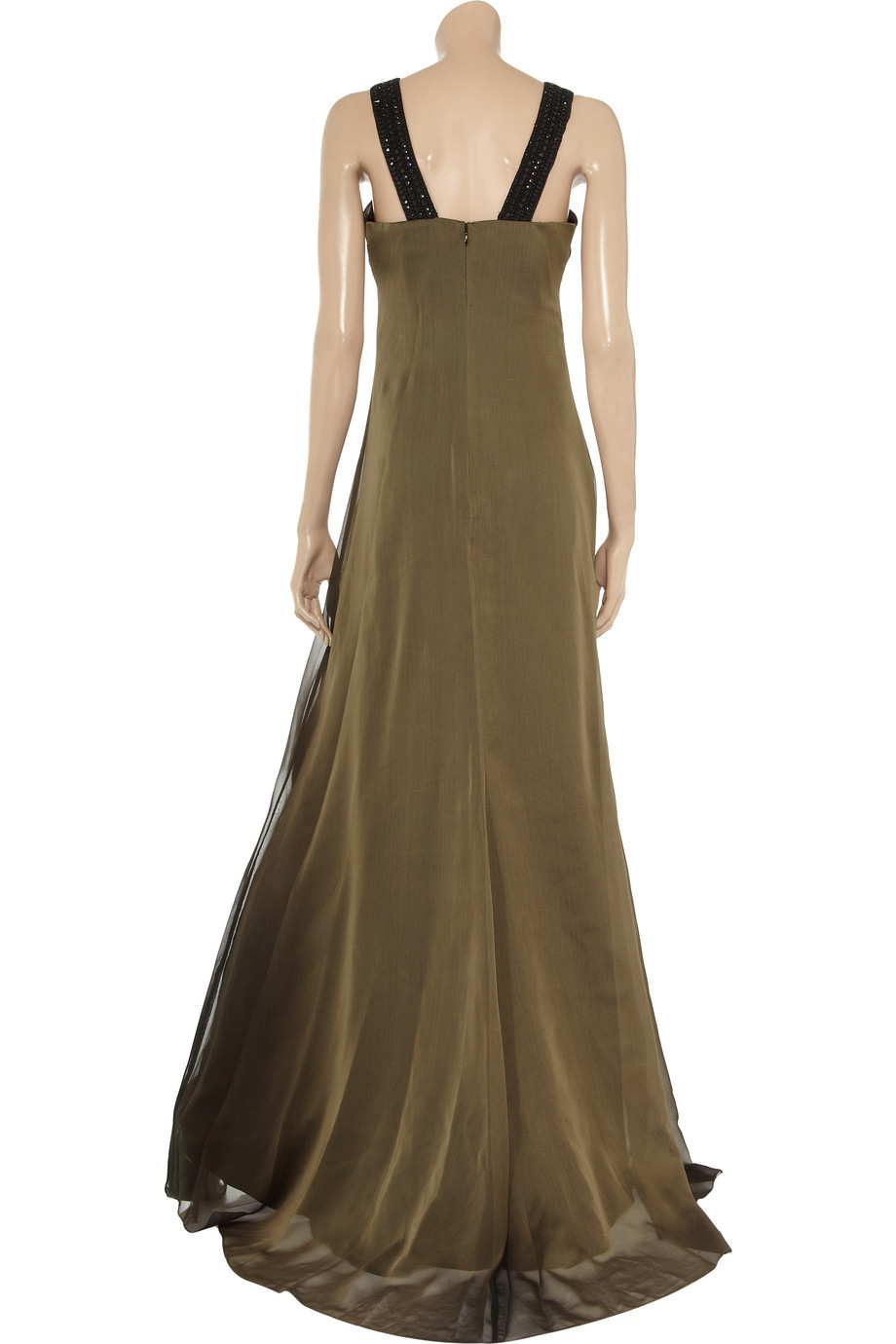 badgley mischka metallic lace gown