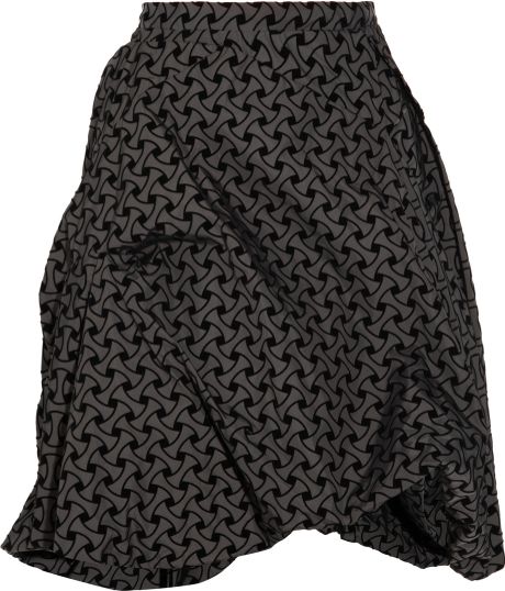 Marni Patterned Taffeta Skirt in Gray (black) | Lyst