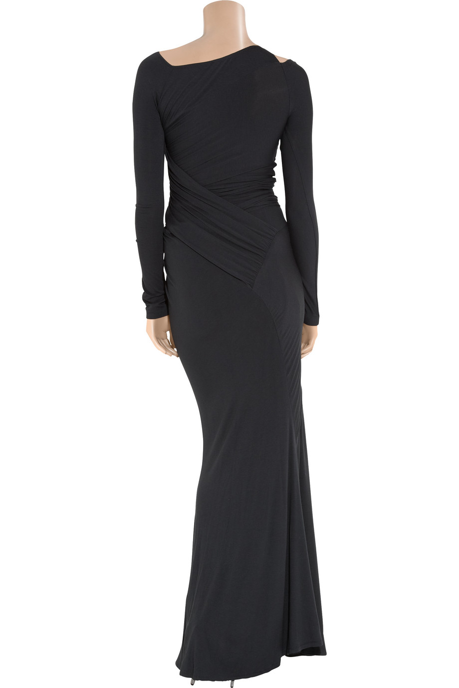 Donna Karan New York | Gray Wrap-effect Stretch-jersey Maxi Dress | Lyst