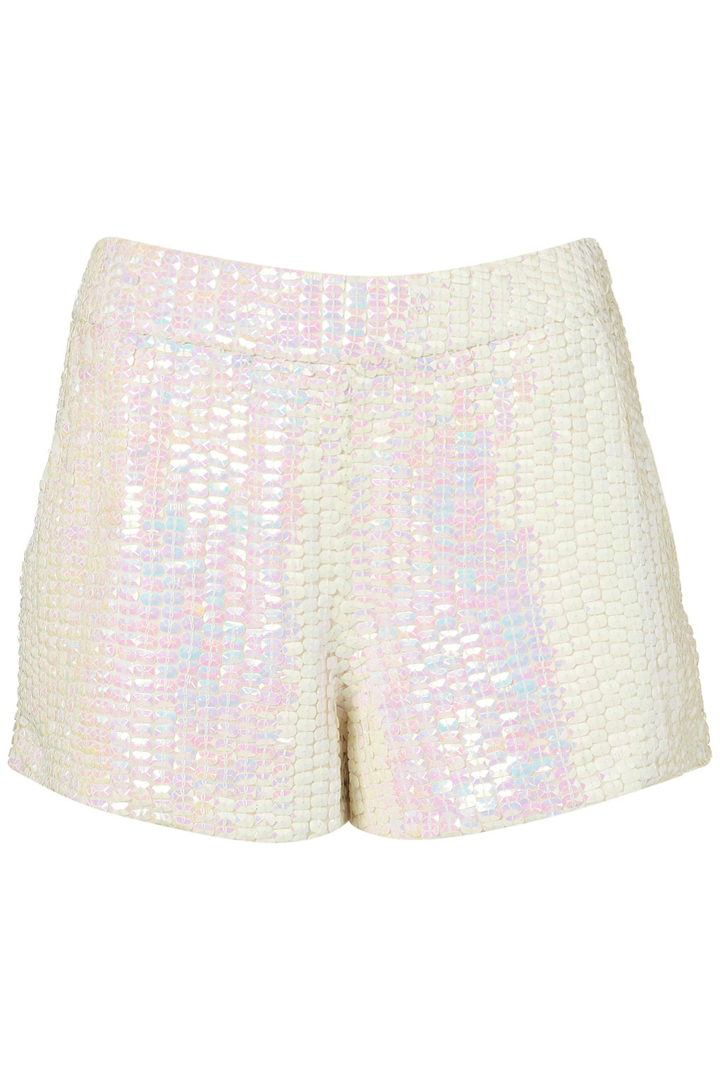 Topshop Premium Mermaid Sequin Shorts in White | Lyst