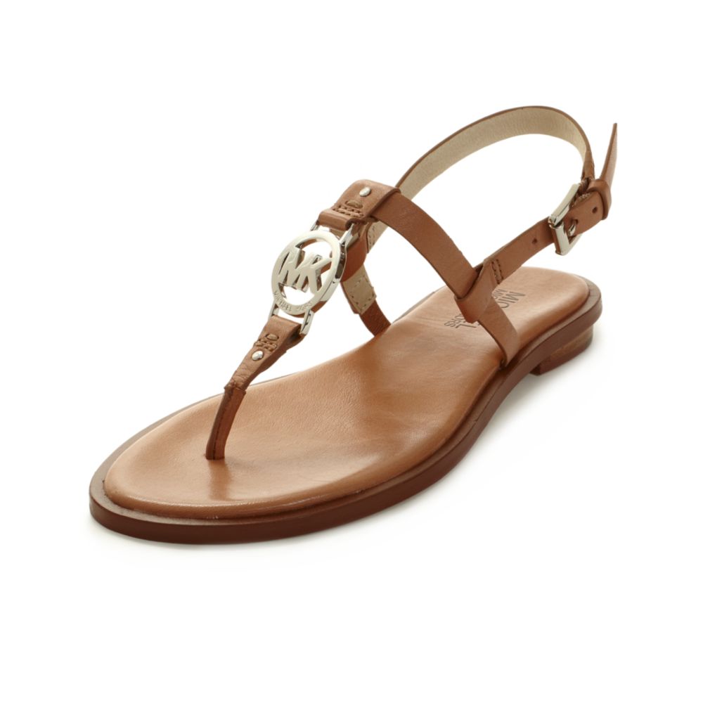 Michael Kors Sondra Flat Sandals in Brown (tan) | Lyst