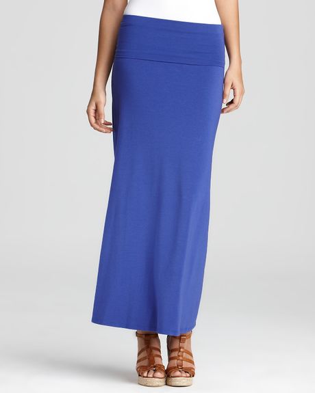 Splendid Skirt - Foldover Maxi Skirt in Blue (cobalt) | Lyst