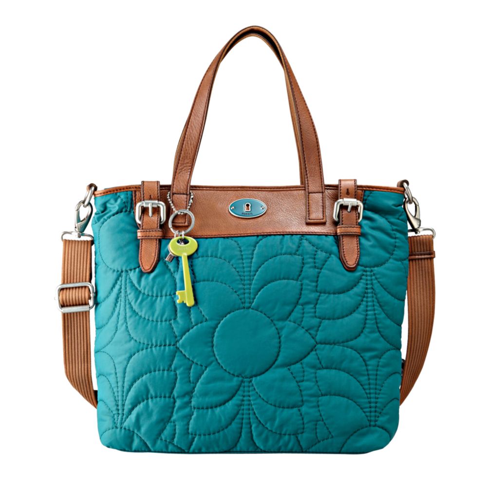 Fossil Keyper Nylon Tote in Blue (peacock blue) | Lyst